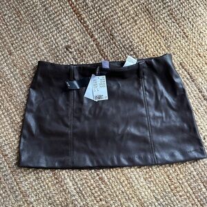 H&M Dark Brown Mini Skirt